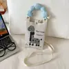 Bolso de Mano de Punto de Nuevo Estilo Color Dopamina Bolso de Almacenamiento Versátil de Nicho Bolso Pequeño de Punto Cruzado