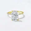 Conjunto de Anillos de Plata de Ley 925 con Combinación de Circonita de Corte Flor de Hielo Anillo de Boda Compromiso para Mujeres Europeo y Americano Lujo Ligero Ins Anillo de Alta Calidad