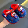 Armazém Jieyang - Pantufas de Algodão Infantil, Design Fofo de Panda, Pantufas de Pelúcia Quentes de Inverno para Meninos e Meninas, Sola Grossa, Adequado para Uso Interno