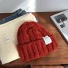 Chapéu de Tricô Grosso Novo Estilo Ins para Mulheres para Outono e Inverno, Versátil para Cabeças Grandes, Chapéu de Tricô Verde Tendência Que Faz o Rosto Parecer Menor