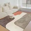 Tapete Simples de Veludo Cristal para Mesa de Centro para Uso Doméstico, Carpete Moderno para Sala de Estar, Sensação de Luxo Leve de Alta Qualidade, Tapete de Quarto ao Lado da Cama com Design Linear