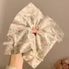 Goma para el pelo de estilo coreano de alta gama con estampado de cuadros y lunares y borde de encaje, estilo dulce y relajado, hace que la cara se vea más pequeña