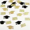 Gorra de Graduación Gorra de Doctorado 2026 Confeti Oro Negro Decoración de Fiesta de Graduación Montaje Suministros de Decoración para Ceremonia de Graduación