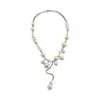 Collar de Perlas con Borlas de Lujo Ligero Francés para Mujer Moda de Diseño de Nicho Sentido de la Cadena de Clavícula Exquisito Versátil Collar de Tacto de Gama Alta