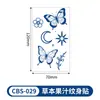 Pegatinas de tatuaje herbales, diseños pequeños semipermanentes, pegatinas de tatuaje de jugo, impermeables y de larga duración, realistas para hombres y mujeres, serpiente, rosa, mariposa