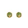 Yilu Plata Plata Esterlina S925 Jade Hoja de Bambú Nudo de Bambú Redondo Lujo Ligero Estilo Chino Nuevo Aretes Versátiles Estilo Fresco