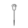 Lámpara solar de césped con burbujas de vidrio y bombilla de tungsteno de imitación, ideal para iluminación de jardín exterior.