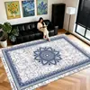 Tapete de chão estilo persa Amazon transfronteiriço, cobertura total de área grande, fácil de manter, tapete de mesa de centro, tapete de cachemira sintética para sala de estar e quarto