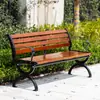 Silla de Parque Banco Exterior Madera Anticorrosiva Madera Maciza Banco Exterior Asiento de Ocio para Patio Mesa y Silla Madera Plástica Respaldo