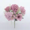 Buquês de Flores Artificiais Prontos, Peônias e Rosas, Decorações para Casa, Arranjos de Flores Artesanais para Casamento, Decorações DIY