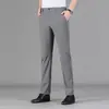 Pantalones Finos de Verano Nuevos para Hombres de Mediana Edad y Mayores, Pantalones Casuales Elásticos de Secado Rápido, Pantalones Rectos, Venta al por Mayor