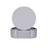 Porta-copos Criativo de Couro PU Spot Exquisito Tapete de Chá com Isolamento Térmico Porta-copos Quadrado de Couro Conjunto de Presentes Promocionais