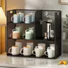 Organizador de portavasos multicapa, estante para tazas de té y mesa de té, estante de almacenamiento para tazas, estante para bocadillos de encimera, caja de almacenamiento