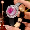 Nuevo Set de Joyería Huabi Otoño e Invierno Base de Cobre Chapado en Oro Rosa Artificial Rojo de Alta Gama Piedra Principal 16-10m