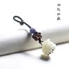 Creativa Cadena para Teléfono Móvil de Raíz de Bodhi de Jade Blanco, Cordón, Adornos Colgantes de Semilla de Bodhi, Étnico, Loto, Dosel, Llavero para Coche, Colgante para Hombres y Mujeres