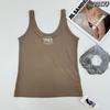 [Original] yingdaichun talla grande espalda de belleza letras estampadas europeas y americanas profundo versión básica simple se puede usar afuera producto chaleco