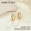 Set de Aretes Cruz de Acero Inoxidable Chapado en Oro Flor Corazón Incrustados con Pedrería Pequeños Exquisitos para el Viaje Diario de Mujer Aros en Forma de C
