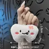 Pelúcia de expressão de desenho animado dente humor pingente chaveiro de bolsa boneca de brinquedo engraçada para casal pequeno acessório