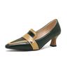 Sapatos femininos de salto fino com bico, tamanho grande, com rebites, comércio exterior, fornecimento transfronteiriço 2410