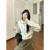 Toma real: Cárdigan de punto con cuello de muñeca y bordado floral delicado para mujer, otoño e invierno, holgado, suave, juvenil, abrigo de punto