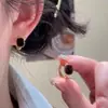 Brincos Quadrados Cor de Vinho com Esmalte Pingando para Mulheres 2025 Novos Tendência High-End Simples para o Dia a Dia Joias para Orelha com Pino de Prata