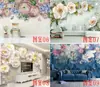 Papel de parede floral de luxo 8D para quarto Parede de fundo de TV Relevo Rosa Estilo Europeu Mural Papel de parede para sofá Tecido de parede