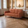 Sofá simple de 2 plazas para apartamentos pequeños, plegable, cómodo, moderno, sofá minimalista para casas de alquiler pequeñas, disposición lineal