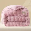 Núcleo de edredón de felpa de pelo de conejo cálido de invierno, engrosado para dormitorios de estudiantes, edredón de invierno de terciopelo de leche, disponible para camas individuales o dobles