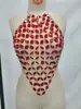 YYF2026 Ropa de mujer transfronteriza, top halter sexy con abertura y pedrería cosido a mano estilo show YY21