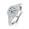 Anillo de Diamante de Moda de Lujo Ligero Chapado en Oro de 14K para Mujer, Anillo de Circonita 5A Microincrustada, Joyería de Anillo Brillante y Elegante con Personalidad, Transfronterizo
