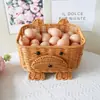 Cesta de Armazenamento Trançada à Mão, Cesta de Lanches e Frutas para Mesa, Cesta Decorativa em Formato de Animal, Cesta de Armazenamento de Brinquedos e Diversos