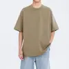 Camiseta de Algodão Puro 300g Pesada Verão Tendência Masculino Solto Versátil Shorts Masculino Top Casual de Manga Curta Masculino