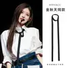 Corbata Rayada Color Café de Alta Inteligencia Estilo Coreano Otoño e Invierno Bufanda Casual Melard Cinturón Versátil Accesorio de Cintura para Mujer