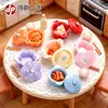 Micro-paisagem Desenho Animado Simulação Abóbora Pequeno Pote de Ferro Casa de Bonecas Cenário Acessórios Decorativos DIY Mini Enfeites de Mesa