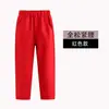 Pantalones casuales de rendimiento para niños, color negro y azul marino, cintura elástica, estilo recto escolar para estudiantes de primaria, estilo de verano delgado