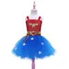 Disfraz de cosplay de Wonder Woman para niños, falda tutú, disfraz de rol, falda tutú de actuación para niñas de Halloween europeo y americano