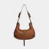Bolso de mano nuevo para mujer, elegante bolso con forma de media luna, bolso de hombro, moderno y elegante, bolso de piel de ante, bolso de moto