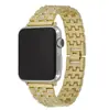 Adequado para Pulseira de Metal para Apple Watch, Modelo Liga de Metal com Cinco Fileiras de Pedras Coloridas, Pulseira Colorida com Pedras de Diamante 22mm para Samsung Huawei