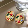 Pendientes vintage usados estilo retro francés de corte moda lujo ligero temperamento elegante versátil pendientes de alta gama