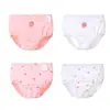 Calcinhas de Algodão para Meninas, Não Apertam, Roupa Íntima Infantil, Cuecas para Bebês, Quatro Peças por Caixa, em Estoque