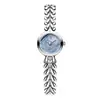 Reloj Goldie Fresh Blue de Perla Madre Redondo Pequeño con Cadena de Metal Nicho Suave para Viajes Diarios Resistente al Agua de Cuarzo para Mujer