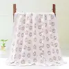 Al por mayor Colcha de Gasa de Seis Capas para Niños Estampada 110*110cm Manta de Aire Acondicionado para Niños Toalla de Baño de Algodón Gasa de Algodón