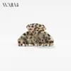 Wjia Otoño Nuevo Pinza de Acetato Francesa Serie de Colores Estampado de Estrella Leopardo Estilo Engrosado Pinza Tiburón para Mujer Pinza para Moño Accesorios para el Cabello