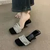 Primer encuentro con Ji Po y sandalias negras de punta abierta, zapatos de hada para usar al aire libre, vestido de verano 2026 con tacones altos, sandalias pequeñas