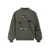 Sudadera con cuello redondo y estampado de personaje de temática oscura para hombre, estilo urbano ins hip-hop corte holgado top deportivo de otoño