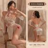 Lencería sexy de talla grande sexy hueco cuello alto con cordón bolsa cadera cheongsam estilo antiguo hanfu traje uniforme 8524