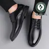 Picapinos Primavera y Otoño Nuevo Estilo Versión Coreana de Moda Zapatos Casuales de Cuero Estilo Británico Zapatos para Hombre Transpirables Suela Suave Cómodos Zapatos para Trabajar y Viajar