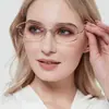 Gafas de Miopía Sin Montura de Titanio Puro para Mujer, Ultraligeras, Se Pueden Equipar con Lentes Cambiantes, Antivaho, Antiluz Azul, Gafas de Celebridad de Internet con Corte de Diamante