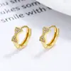 Pendientes Dulces de Lazo para Mujer Plata de Ley 925 Moda OL Diamante Tendencia Aro de Oreja Simple Versátil Joyería Pequeña Fresca para Oreja