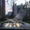Escultura de Fênix Aço Inoxidável Asas Grandes de Fênix Concha Metal Abstrato Paisagem Luminosa Asas Elemento Aquático Ornamento